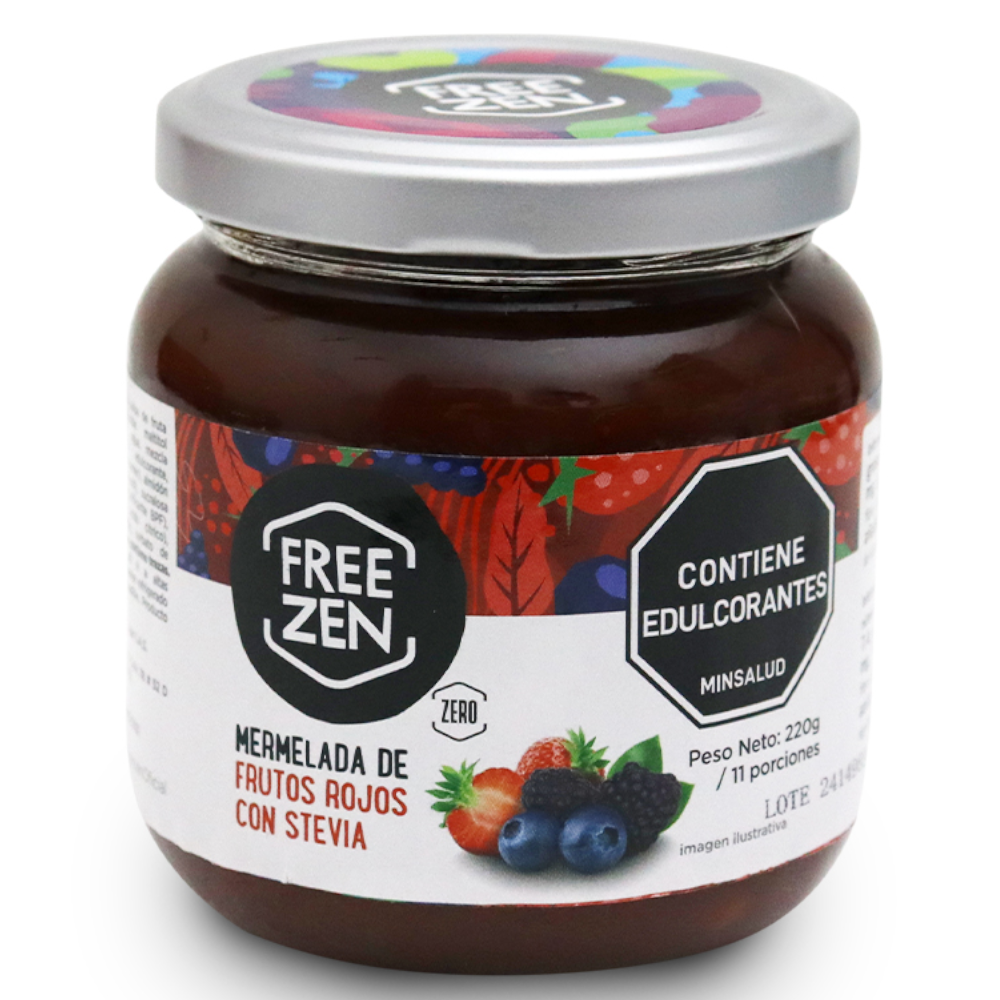 Mermelada Freezen Frutos Rojos Con Stevia 220Gr | SuperBooM